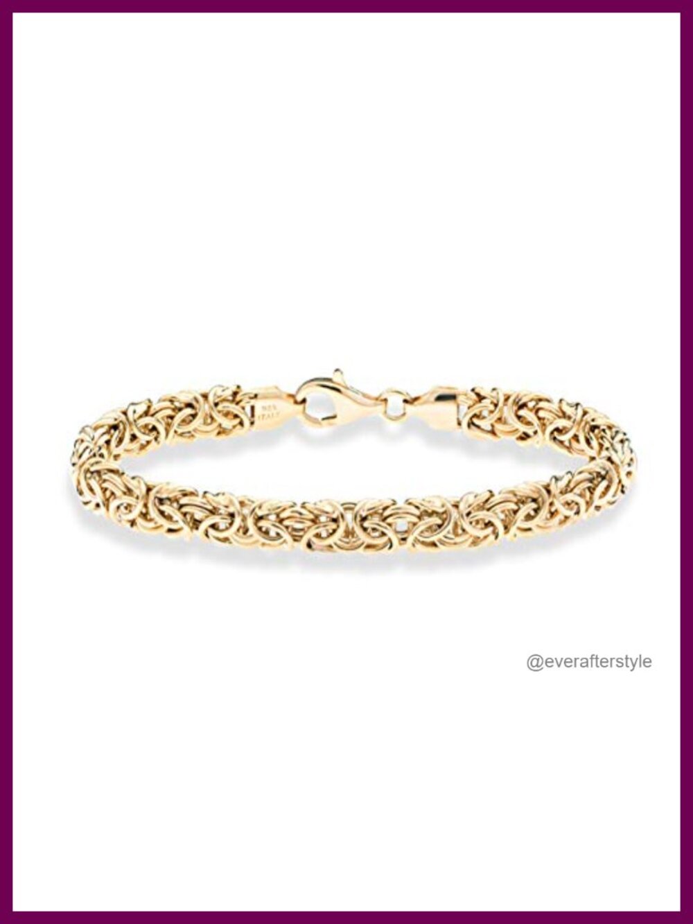 18K Gold Plated 925 Sterling Silver Byzantine Bracelet Italian